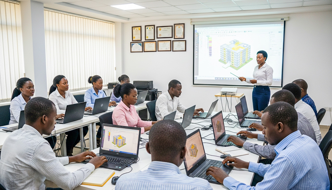 Project professionals working together toward an engineering objective